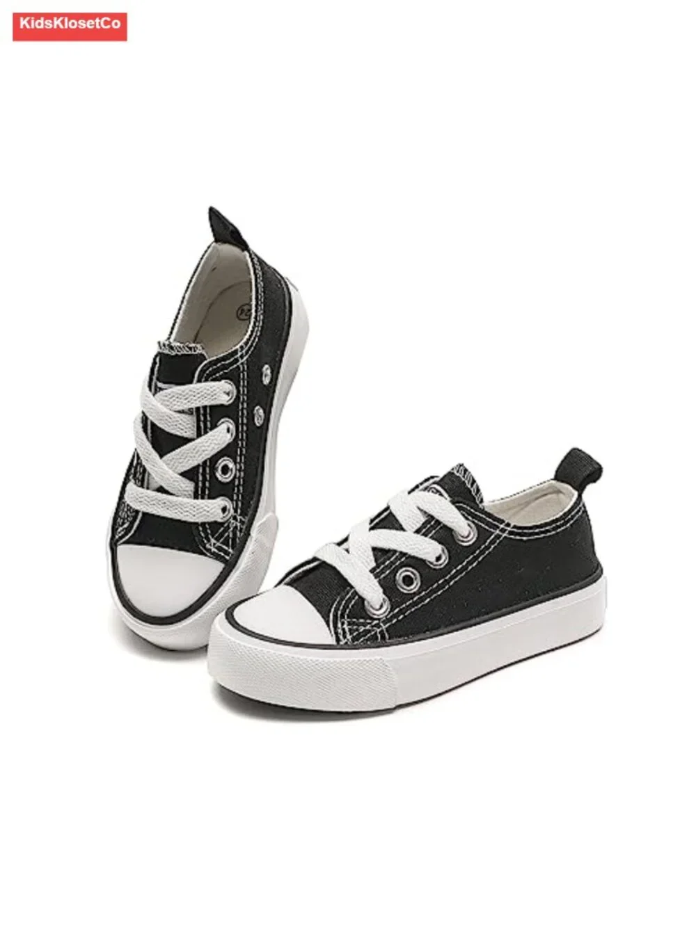 Canvas Lace-Up Low Top Sneakers for Toddler Boys Girls School